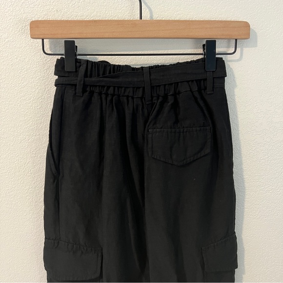 Aritzia Wilfred Kafka Belted Linen‎ Blend Pleated Cargo Pants Black Size 00 - Picture 8 of 17